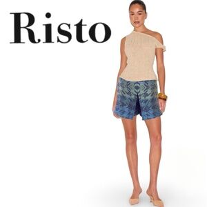 NWT Designer Risto Green/Teal Jacquard Skort Shorts w/ Pockets